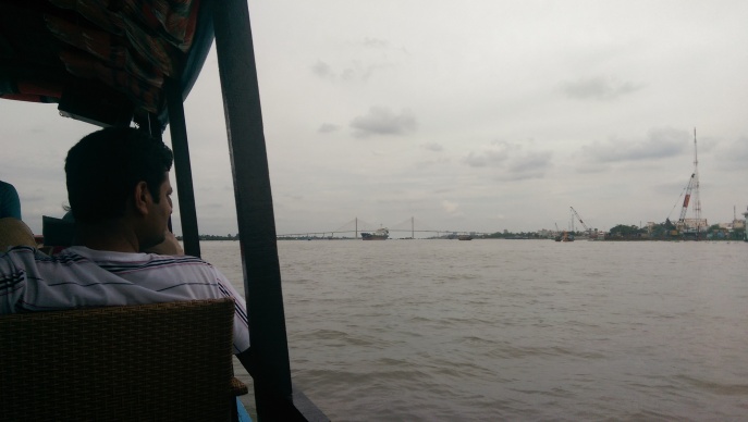 All aboard the boat up the Mekong