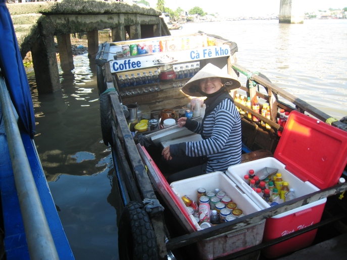 Theres a business opportunity where there are throngs of hot and tired tourists. Mobile drinks boat. 