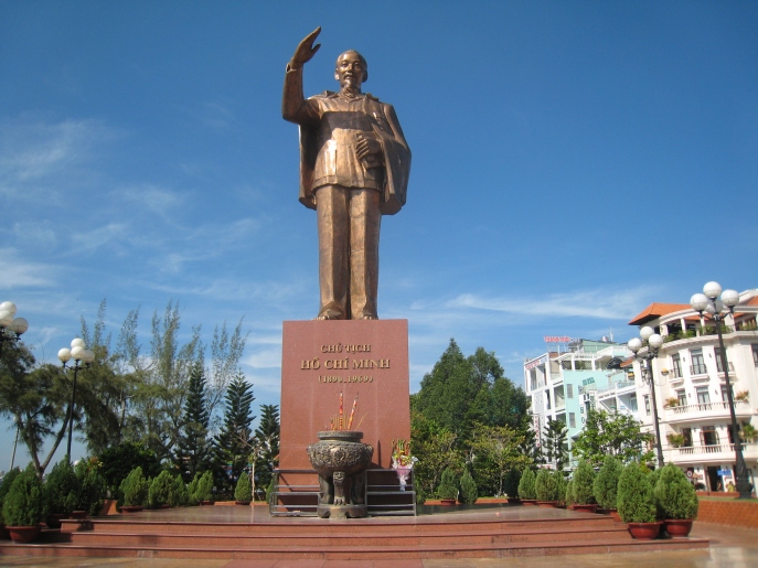 Another gleaming statue of Ho Chi Minh, the great unifier of Vietnam